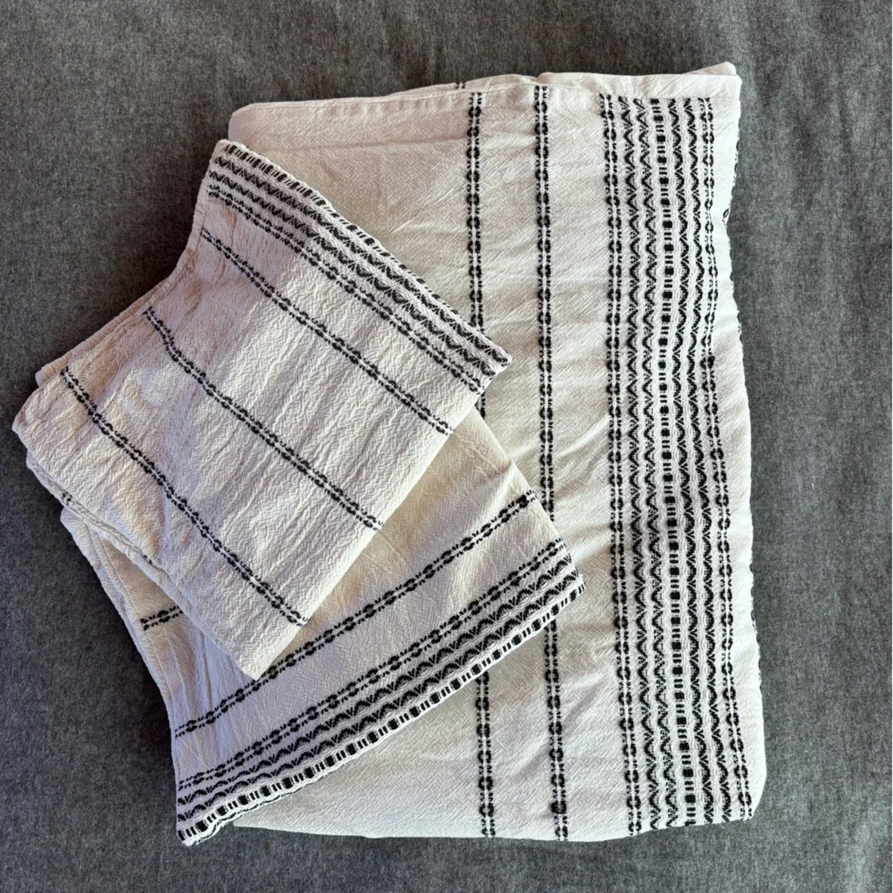 Coyuchi Embroidered Duvet and Shams